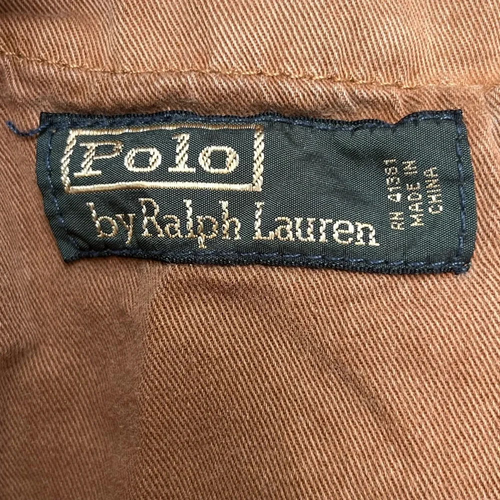 Vintage Polo By Ralph Lauren Shorts Mens 32x10 Khaki‎ Cargo Flat Front Cotton